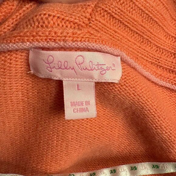 Lilly Pulitzer 100% Cashmere Cardigan Cacoon Wrap Pink Size Large - Picture 5 of 6